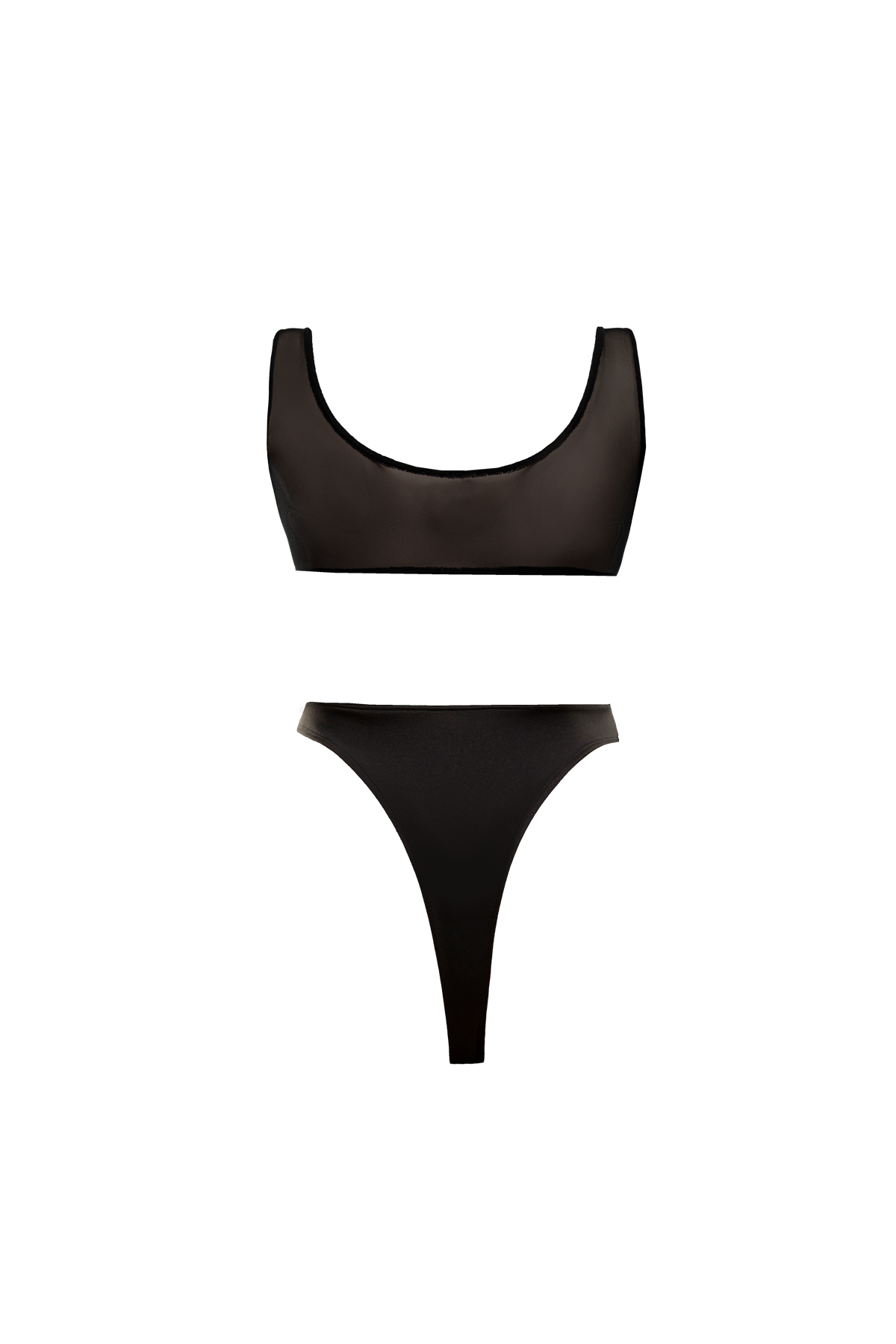 body negro neopreno elástico tul tiro alto cortes transparencia