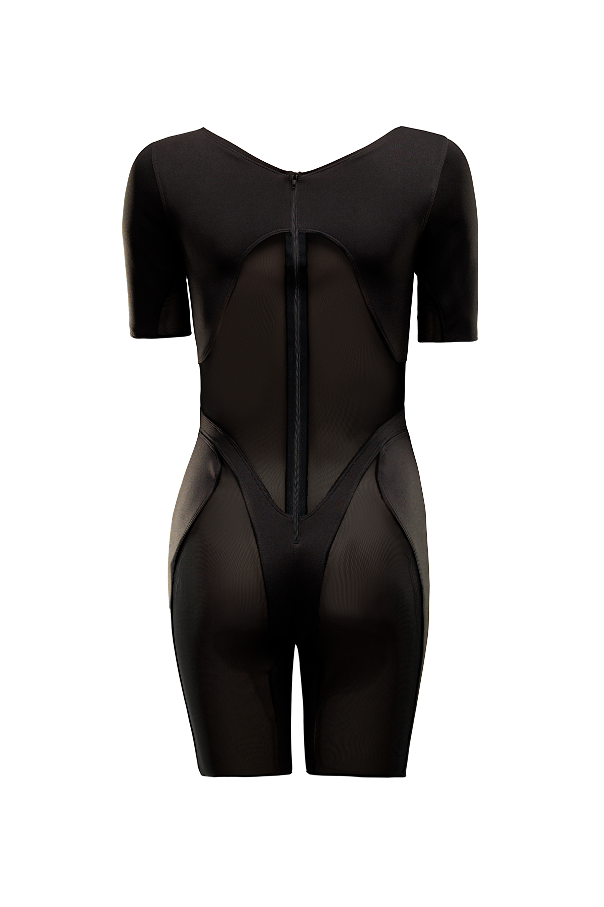 mono ciclista negro neopreno elástico tul tiro alto cortes Antonio Velasco Madrid transparencia