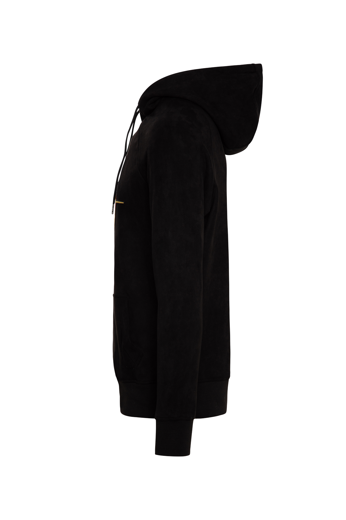 sudadera negra antelina capucha bolsillo parche bordado cómoda antonio velasco madrid